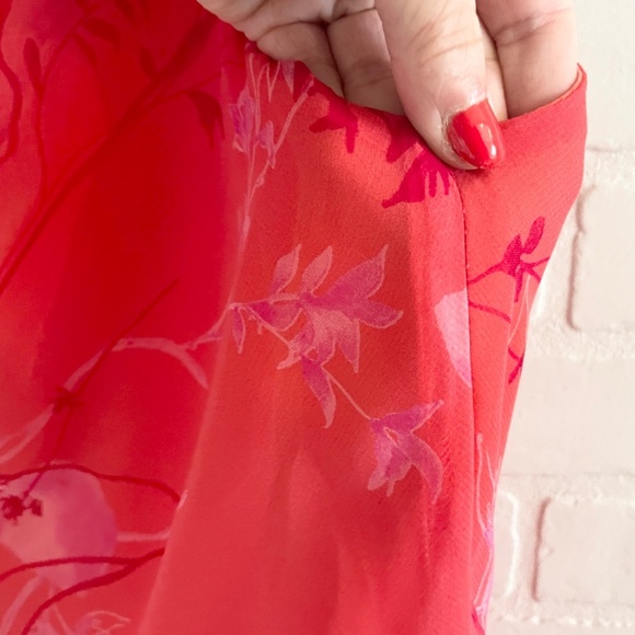 Vintage Vibrant Red and Pink Midi Dress - Picture 7 of 13